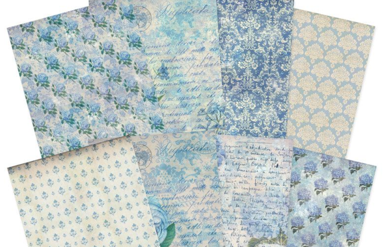 Bygone Blooms - Adorable Scorable Pattern Packs - A4 Card - 8 Sheets