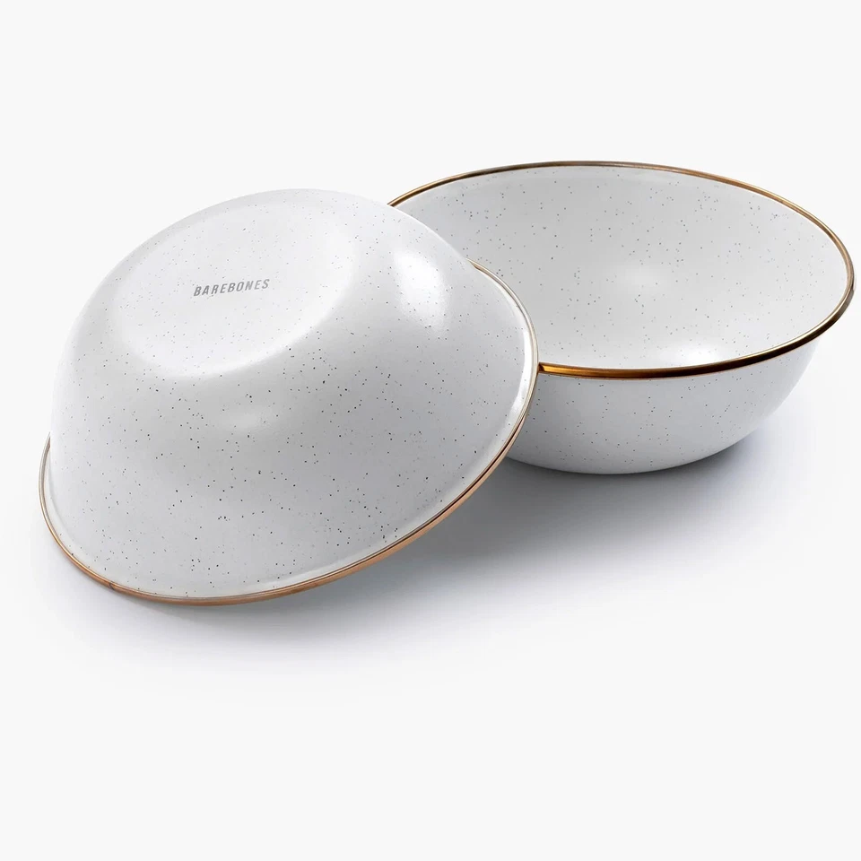 BAREBONES Emaille Schüssel Set Retro Camping Geschirr Schale Edelstahl 2 tlg - Bild 4 von 4