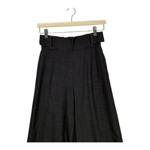 Elaine Kim Womens High Waist Wide Leg Side Vent Pants Black Size P US 0-2 - Picture 3 of 10