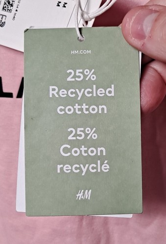 NUEVO DIVIDIDO H&M Niñas Rosa Negro Rosa Camiseta Talla M Totalmente Nueva con Etiquetas - Imagen 5 de 6