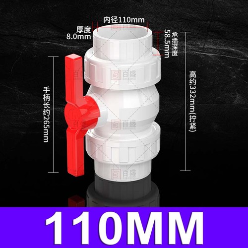 PVC Ball Valve Double Union Solvent Weld ID 20~63MM Pond Fish Koi Pipe Fitting - Picture 17 of 26