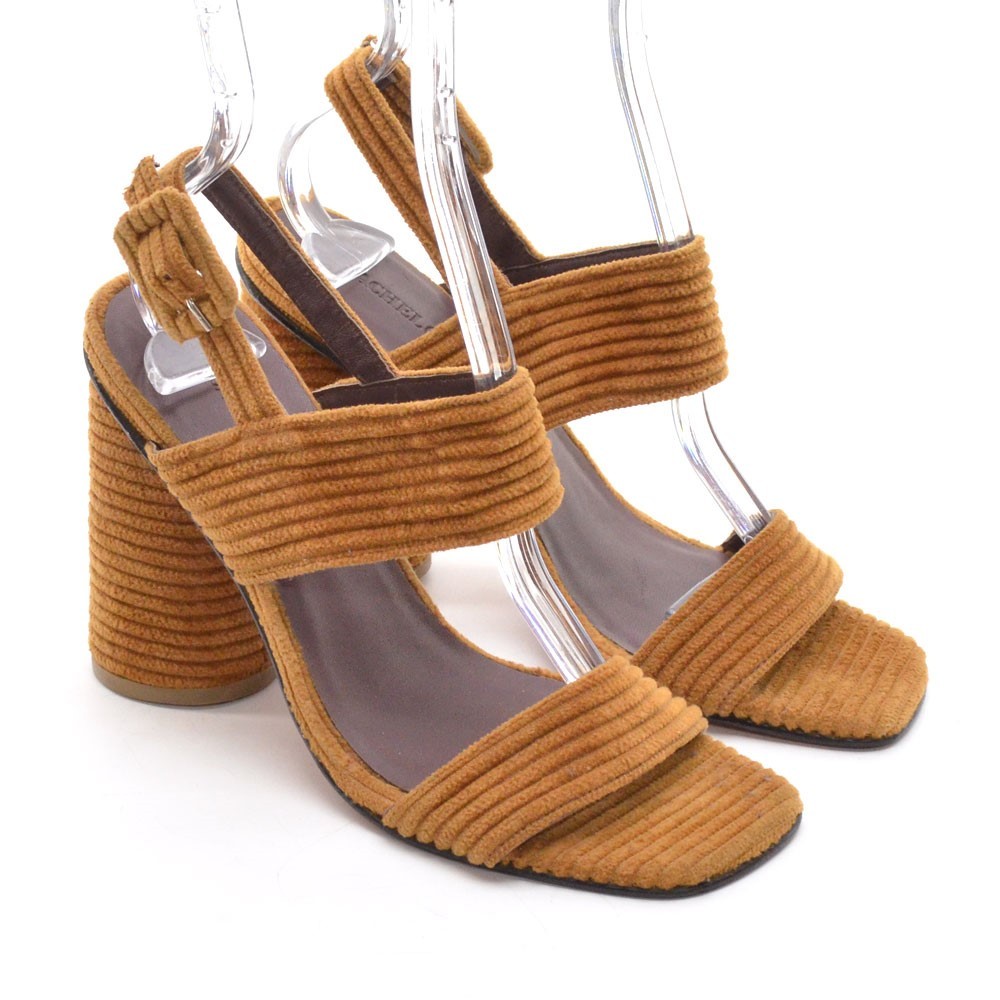 APL Sandali donna Rachel Comey Madera velluto a coste cinturino alla caviglia scarpe tacco 6 5 marrone nuovi