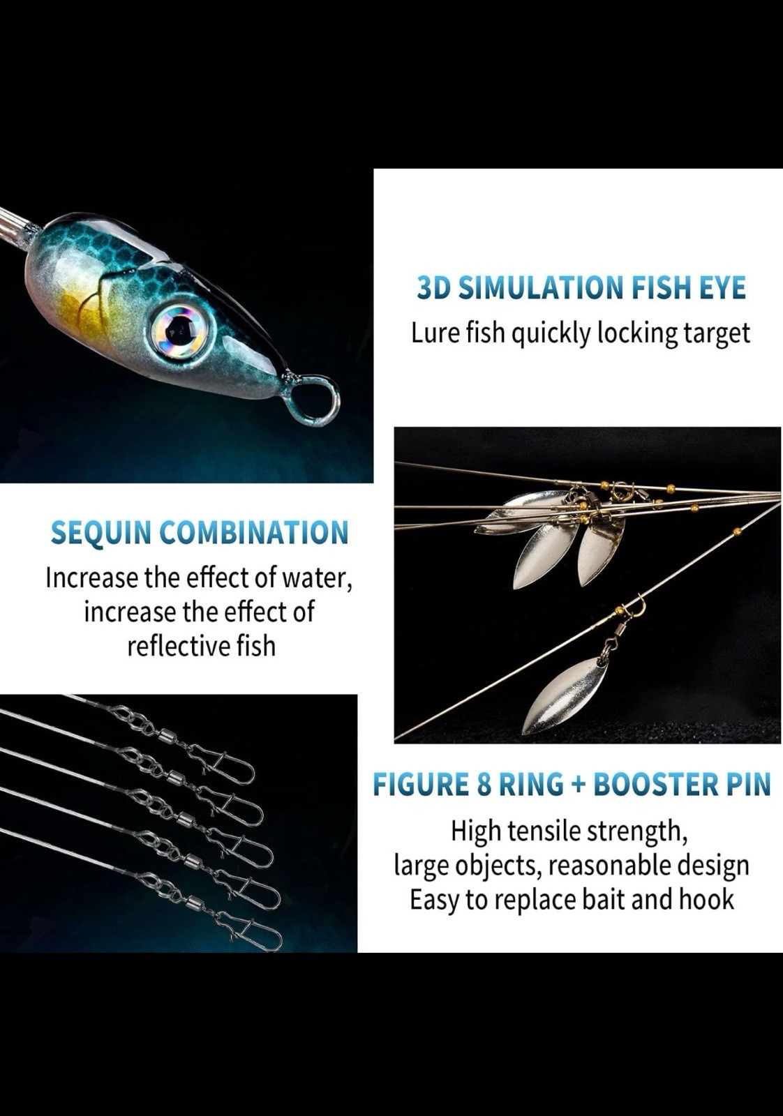 21Pcs 5 Arms Alabama Umbrella Rig for Bass Striper Rig Fishing Lures Bait Kit wi - Image 4