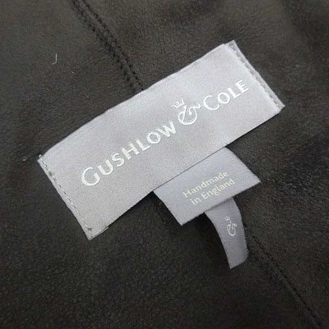 GUSHLOW & COLE кожи стриженный мех шаль шарф мокко серый сделано в Англии - Изображение 3 из 4