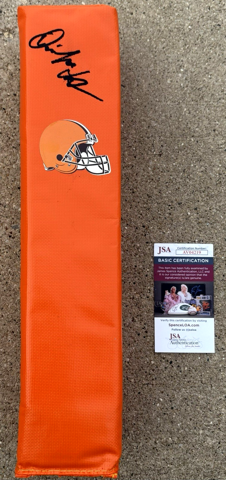 QUINSHON JUDKINS Browns SIGNED End Zone Pylon JSA COA Cleveland 