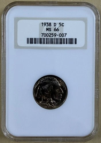 1938-D Buffalo Nickel NGC MS66 Beautifully Toned