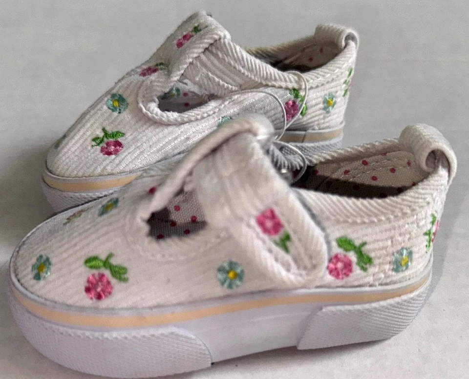 Zapatos de bebé de pana KOALA BABY blanco roto/floral talla 2 (3-6 meses) vintage Foto 2 de 4
