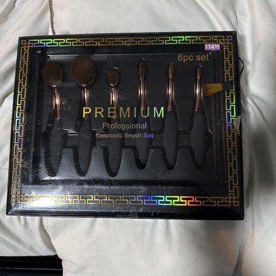Premium Professional Cosmetic Makeup Brush Set, 6 pc. Open Box