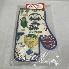 Skcraft Oven Mitt with Vintage Ads logos NEW Sealed Covered w/ Old Advertisement