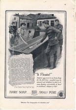 Magazine Ad - 1919 - Ivory Soap - Soldier in France at washbasin - World War I