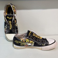 Ed Hardy Villain Tiger Design Black Slip On Sneakers T11SLR109K Youth Size 1