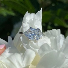 3.60Ct Cushion Cut 14k White Gold Lab Grown Diamond/CVD Women's Engagement Ring