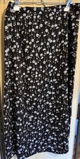 Sag Harbor Maxi Midi Black Floral 36 Skirt Ex Large Elastic Sides
