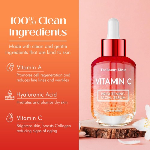 Suero de vitamina C 1,69 fl oz elixir iluminador antienvejecimiento coreano para el cuidado de la piel - Imagen 4 de 7