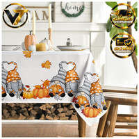 Tischdecke AhornbläTter KüRbisse Gnome Herbst 140X180 Cm FüR Esstisch