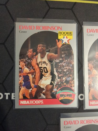 1990-91 Hoops #270 David Robinson San Antonio Spurs 3 cards Ex-Mint - Picture 2 of 4