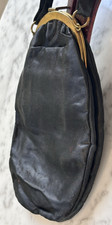 Vintage Black Satin Evening Bag with Kiss Clasp, Fun Fashion Gifts for Her