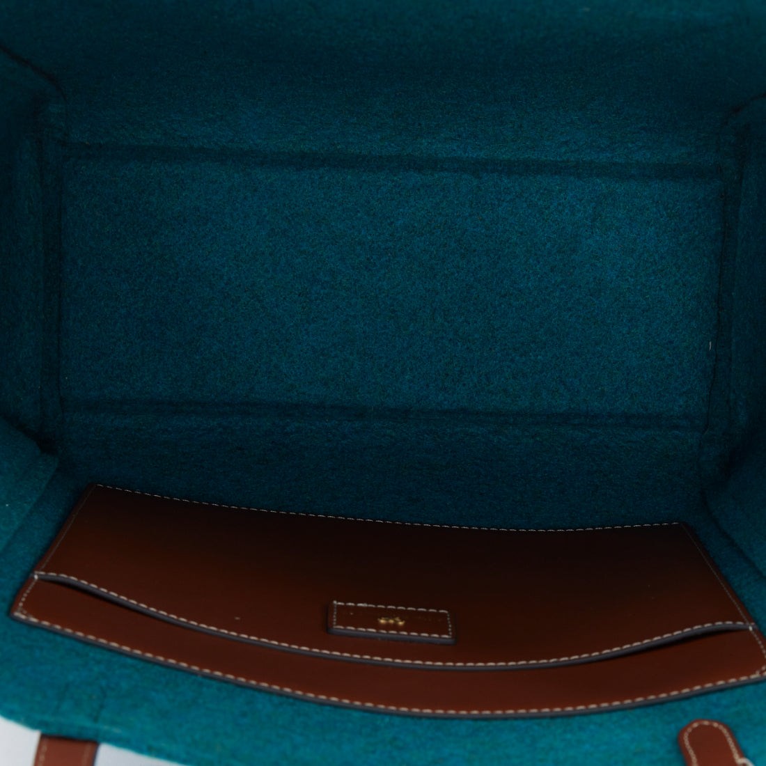 ANYA HINDMARCH Heinz Baked Beans teal recycled felt small open top tote bag image 9