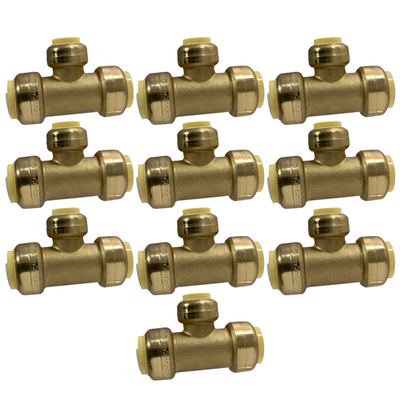 #ad 10 Pack XFITTING 3 4quot; x 3 4quot; x 1 2quot; Push Fit Tee Push to Connect Tee Lead Free $57.99