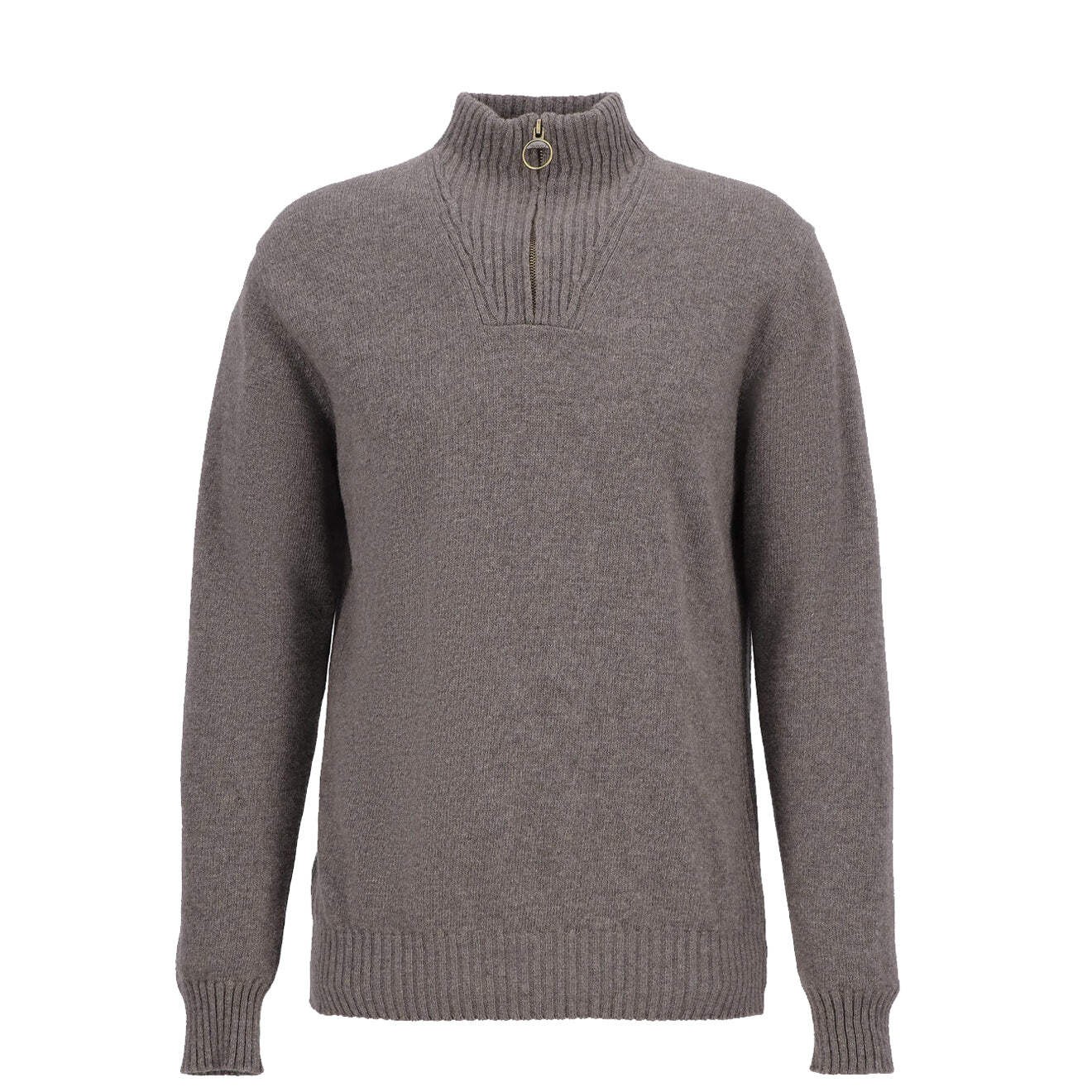 Barbour Essential Lambswool Half Zip Knitted Jumper Dark Stone
