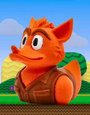 3D-gedruckt Crash Bandicoot Ente schrulliges Dekor Zappeln Gadget sensorischer Stressabbau