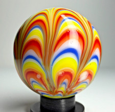 25mm RAZZAMATAZZ Handmade Glass Marbles Large 1" SHOOTER Superman Colors  Stand