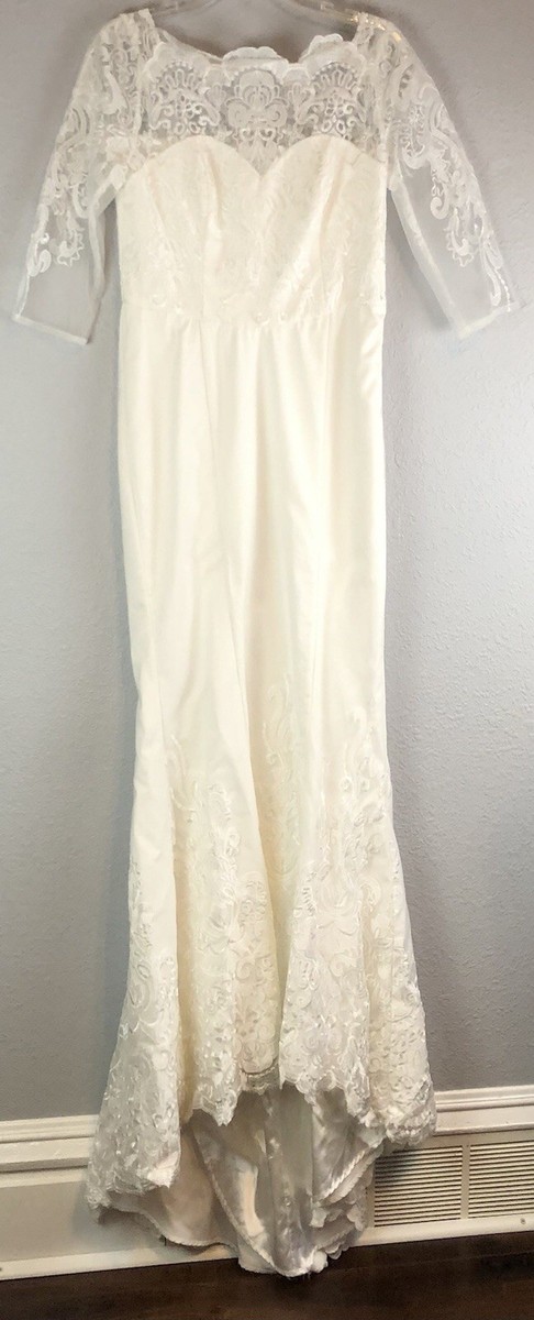 chinese dress ladies Lace Overlay Bodice Maxi Wedding Dress in White