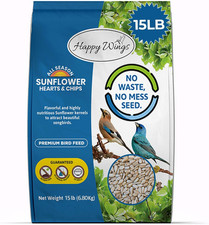 Sunflower Hearts & Chips Bird Food 15 Lbs No Mess, No Waste Seed No Grow Formula 4.47 per gallon