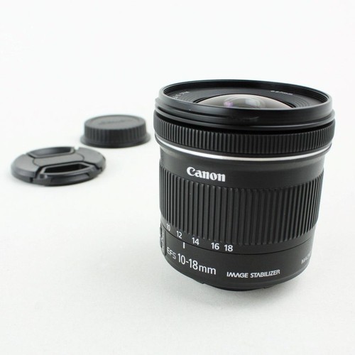 Objectif pour appareil photo reflex numérique zoom grand angle Canon EF-S 10-18 mm F/4,5-5,6 IS STM - Photo 1 sur 8