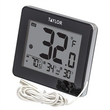 Wired Digital Indoor Outdoor Thermometer with Probe Sensor LED Display White