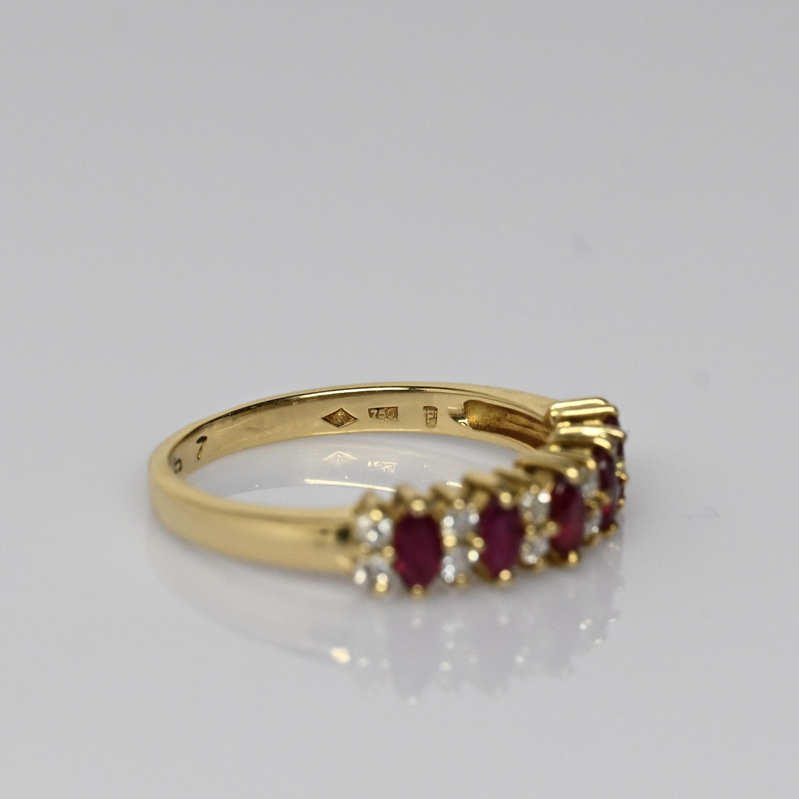 Ruby Marquise Diamond Alternating 18K Yellow Gold… - image 7