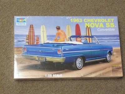 63 Chevrolet Nova SS Convertible Model Kit Trumpeter 1:25 Scale Sealed
