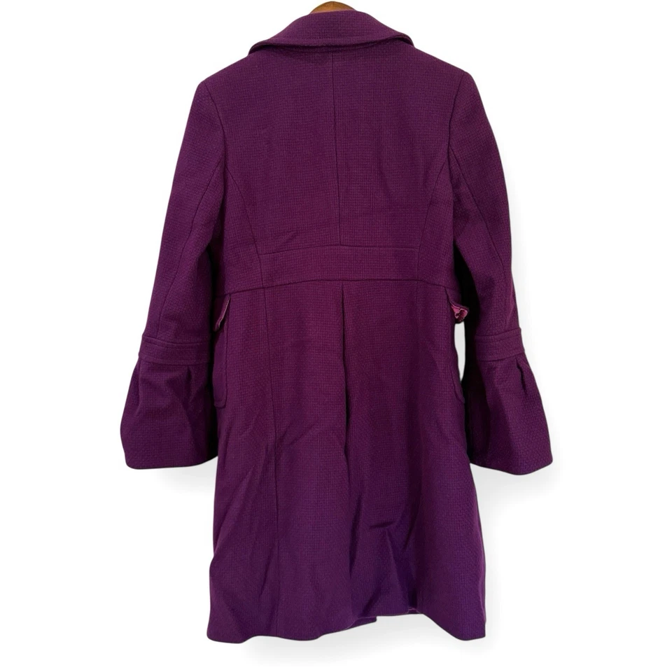 Old Navy Y2K Purple Peacoat Womens Medium Bell Sleeves Pockets Wool Blend Lined - Image 3 of 4