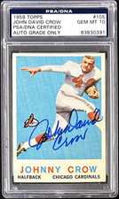 John David Crow Signed 1959 Topps Rookie Card PSA/DNA 83830391 Auto 10 Cardinals
