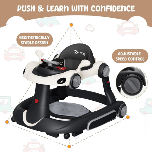 6-in-1 Foldable Baby Walker with Music, Lights & Adjustable Features - Picture 6 of 8