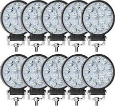 10Pcs LED Work Lights 42W, 12V 24V Round Lights Off-Road Driving Light