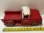 1960s Tonka #302 step side red pickup truck, white top, for parts or restoration