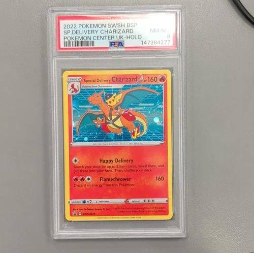 Pokémon TCG Special Delivery Charizard SWSH075 Promo Holo PSA 8 2022 HOLO BLEED