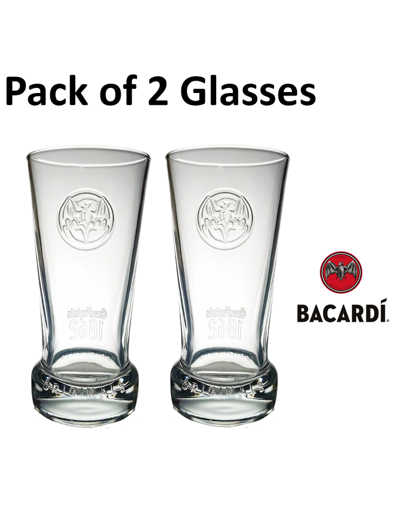 2 X Bacardi Glasses Bacardi Glasses Bacardi Glasses Bacardi Glass Bacardi Glass
