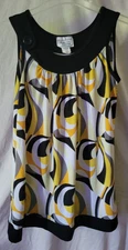 Women's Jennifer Lauren Medium Pullover Sleeveless Lightweight Flowing Summer