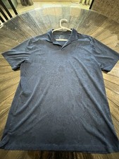 Nike Golf Polo Shirt Blue Dri Fit Vapor Breathe Jacquard Floral Golf Size Medium