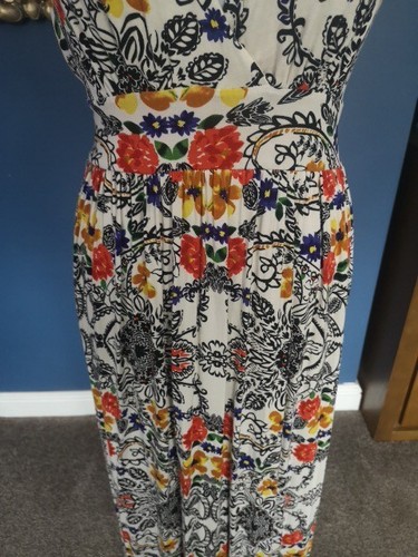 multicoloured Floral halterneck maxi dress By Primark Sz14 - Picture 3 of 8