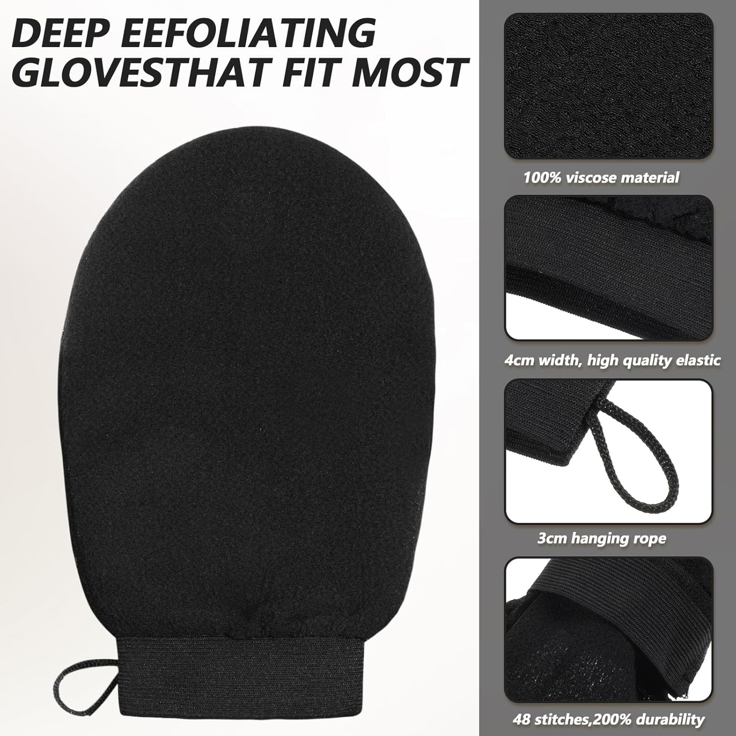 Grevosea Korean Exfoliating Mitt, 2 Pack Deep Gloves Exfoliating... 