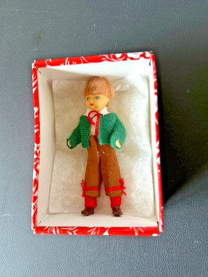 Mini Kathe Kruse  Doll Brooch Pin 7cm  2.75'' Vtg Germany Original Box SWEET