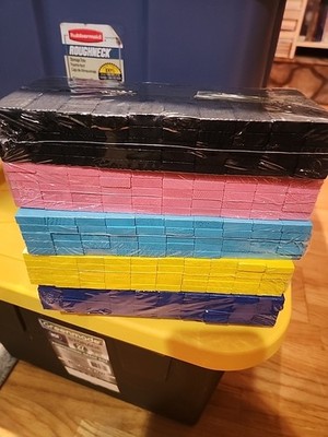 Lewo Lot of 5 - 100 pack of Dominoes Set for Kids Wooden Building Blocks Racing