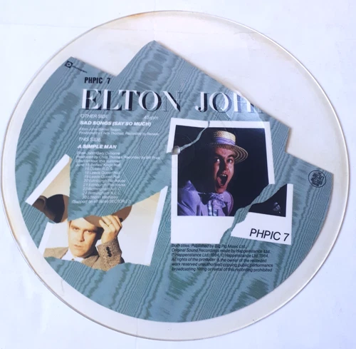 Elton John sad songs  PHPIC7 uncut pic disc Test Pressing vinyl record 7" & 12"