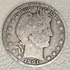 1901 Barber Half Dollar 90% Silver NO RESERVE!!