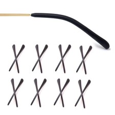 8 Pairs Eyeglass End Tips Silicone Anti Slip Black