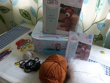 crochet teddy to sew kit includes suit case