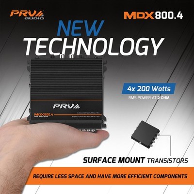 PRV Audio MDX800.4 2 Ohm Mini 4 Channel Digital Full Range 800x4